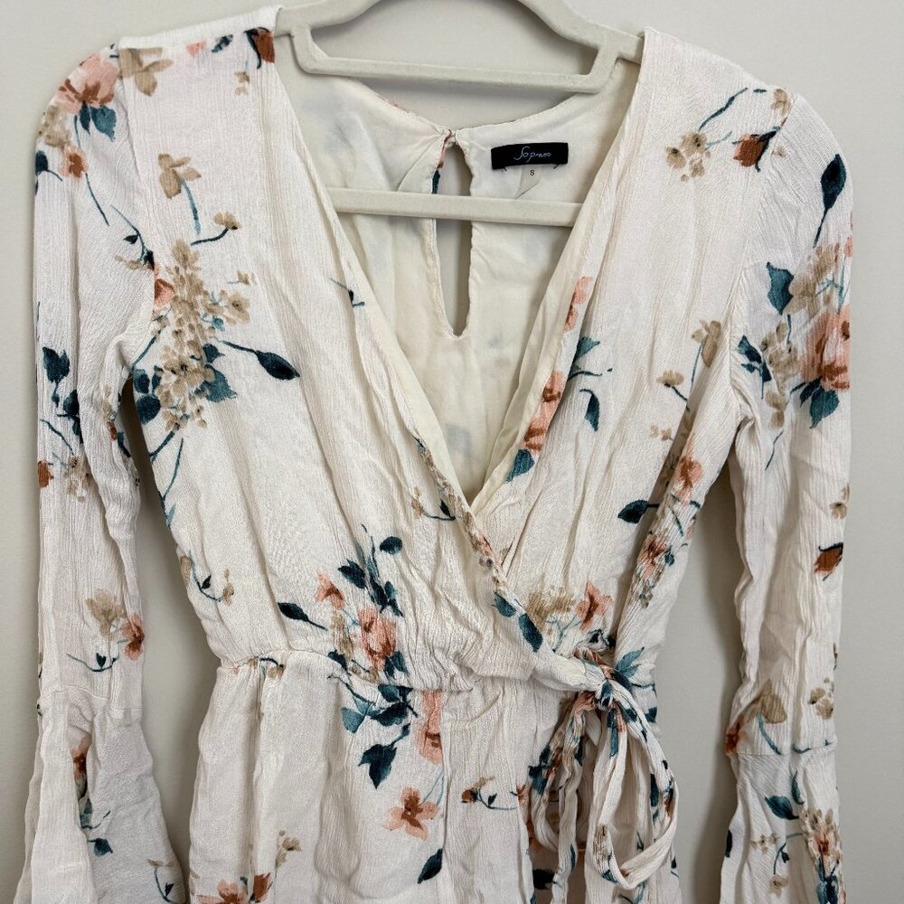 Women's White Floral Romper